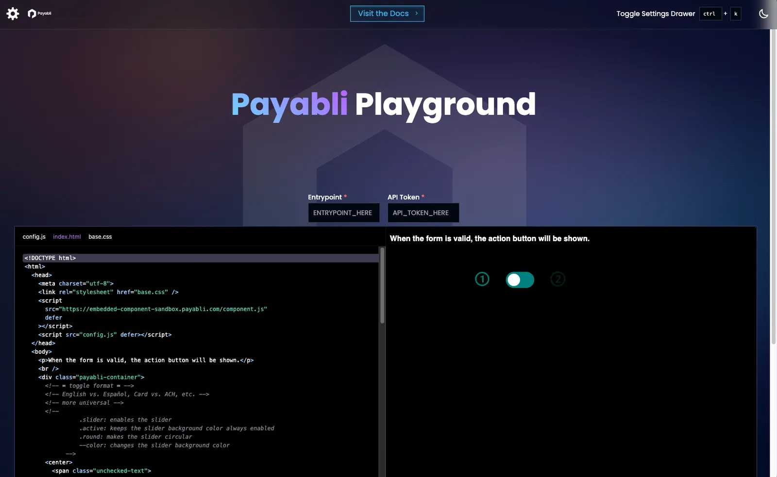 a graphic showing the playground UI