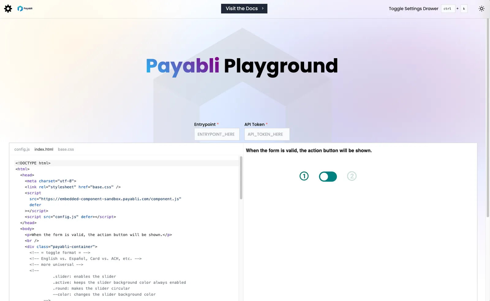 a graphic showing the playground UI
